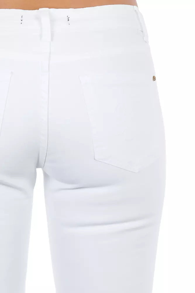 Frankie Morello White Skinny Jeans for Women detail view