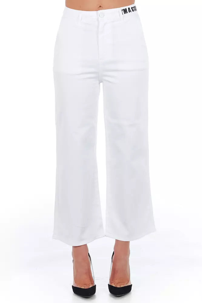Frankie Morello White Cropped Pants for Women
