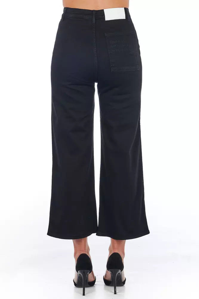 Frankie Morello Black Cropped Pants for Women side view