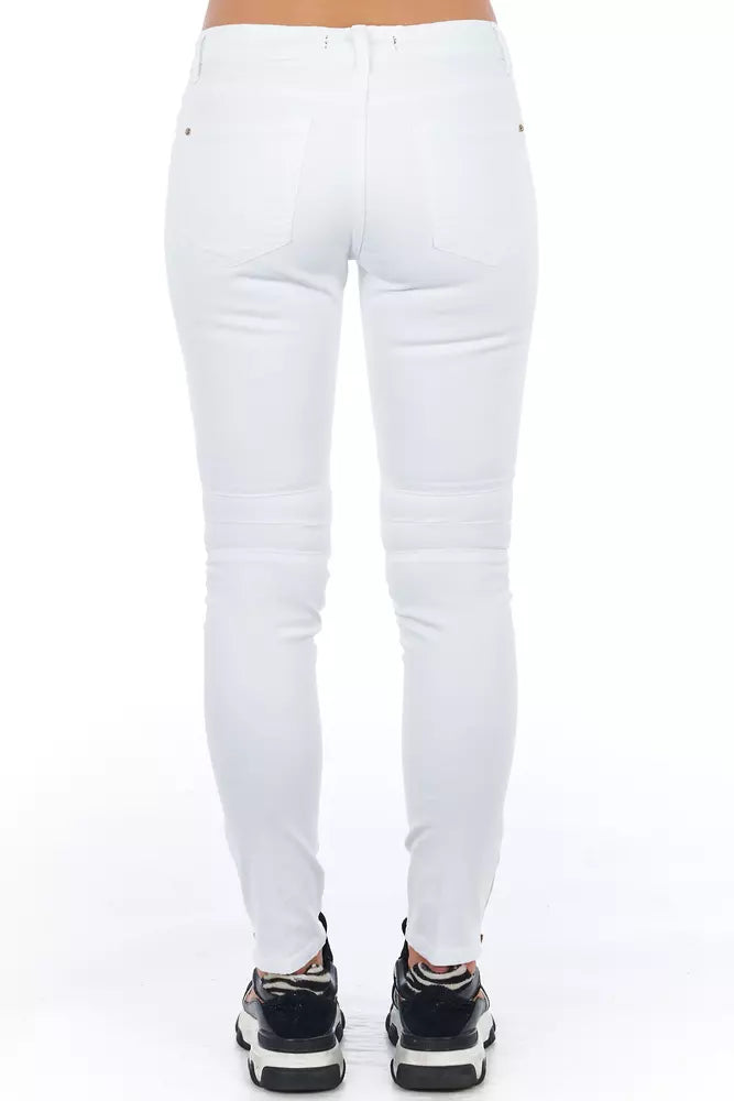 Frankie Morello White Skinny Jeans for Women side view