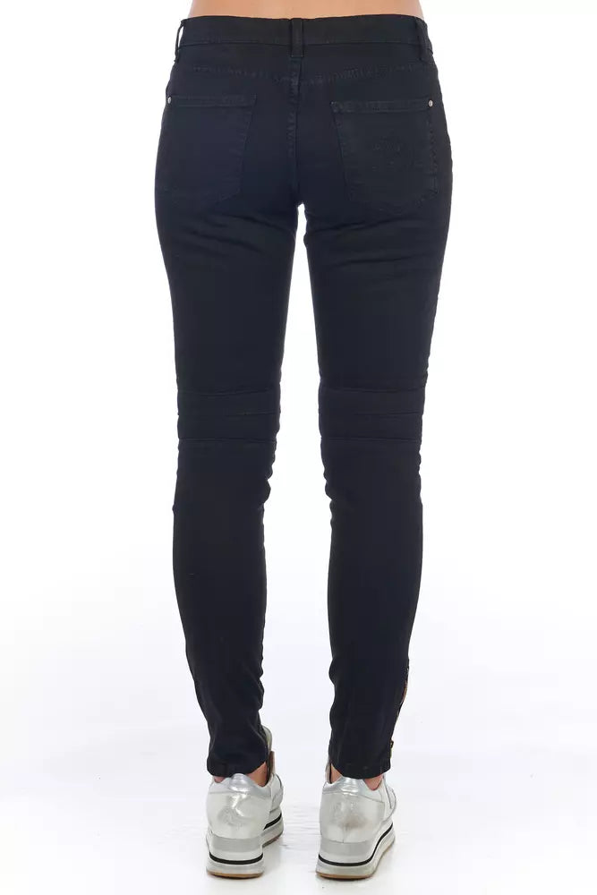 Frankie Morello Black Skinny Jeans for Women side view
