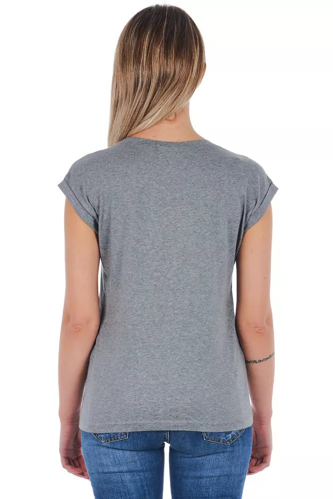 Frankie Morello Grey T-Shirt for Women side view