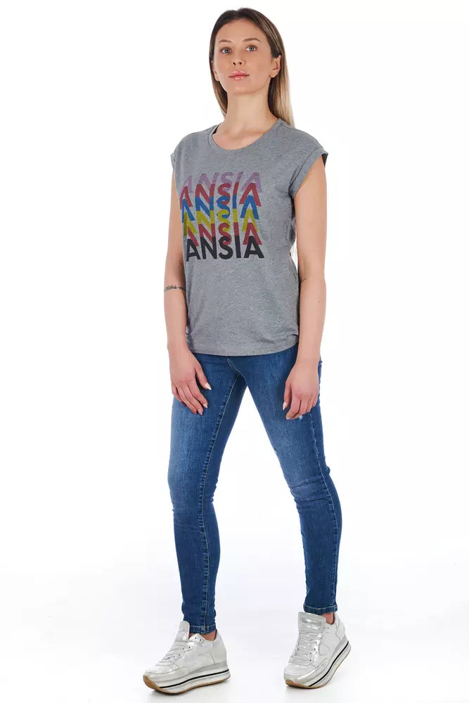 Frankie Morello Grey T-Shirt for Women additional view