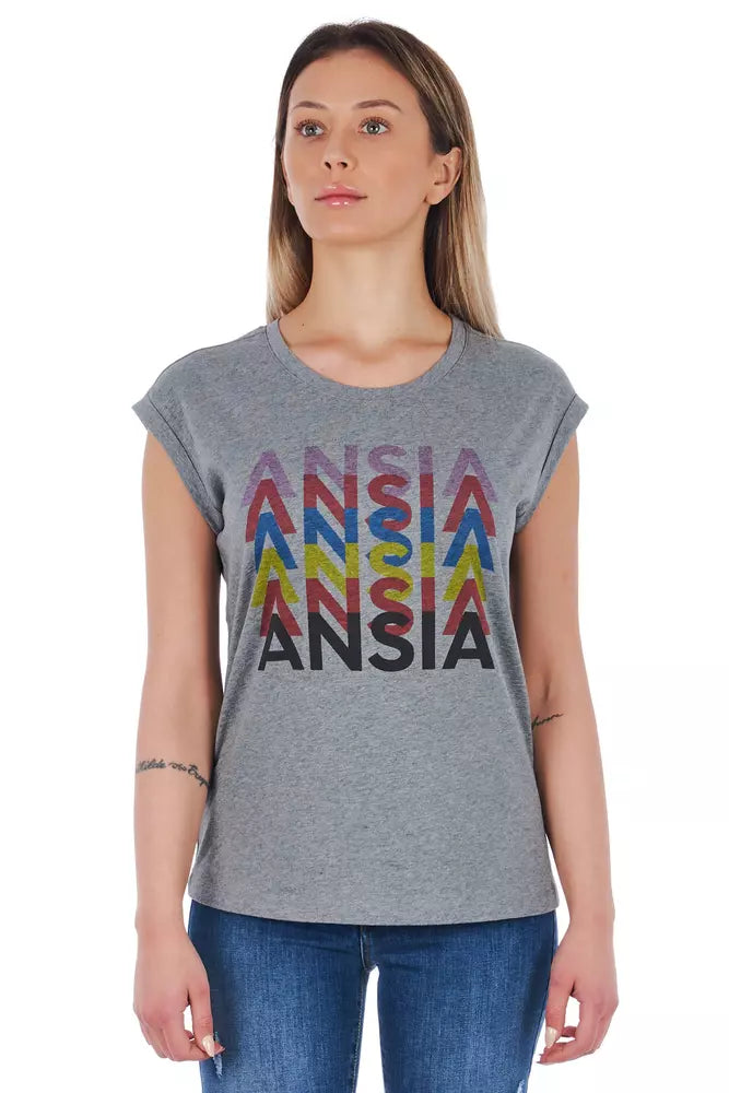 Frankie Morello Grey T-Shirt for Women additional view