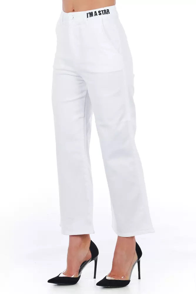 Frankie Morello White Cropped Pants for Women additional view
