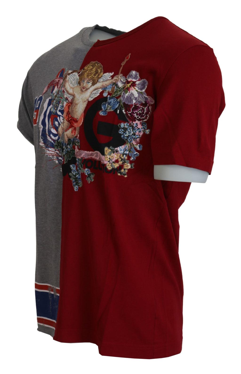 T-shirt Dolce & Gabbana col rond DG Angel deux modèles rouge et gris