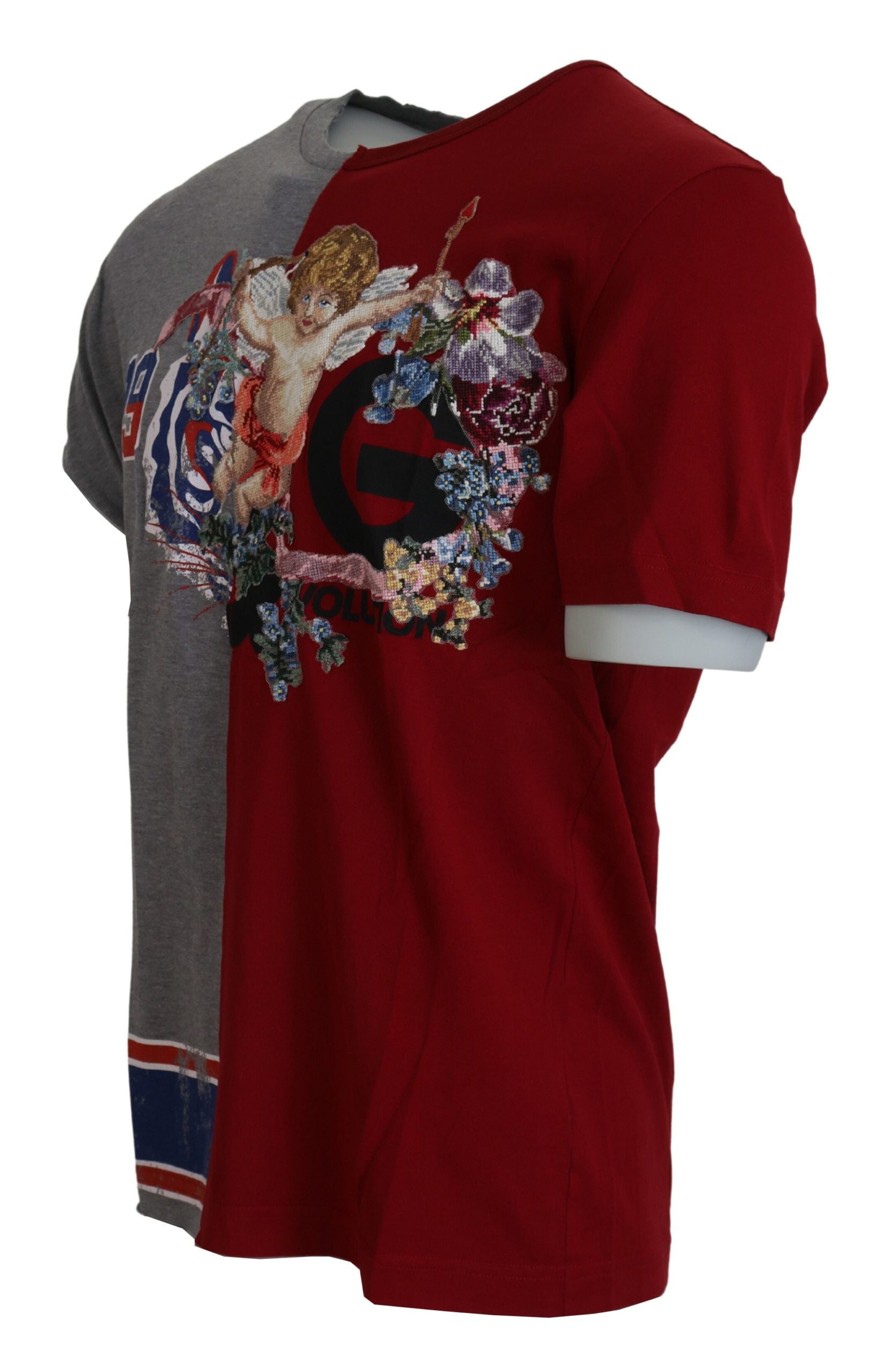 T-shirt Dolce & Gabbana col rond DG Angel deux modèles rouge et gris