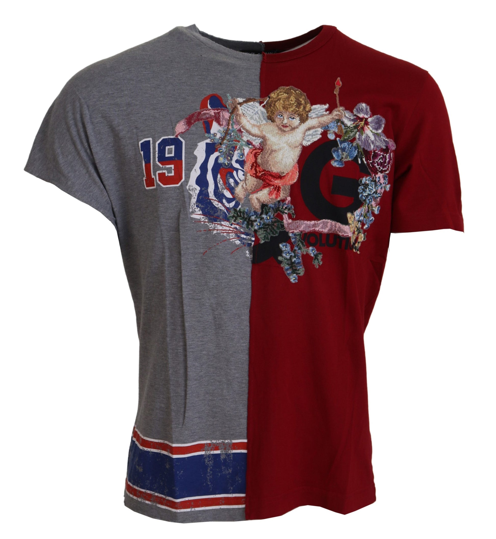 T-shirt Dolce & Gabbana col rond DG Angel deux modèles rouge et gris