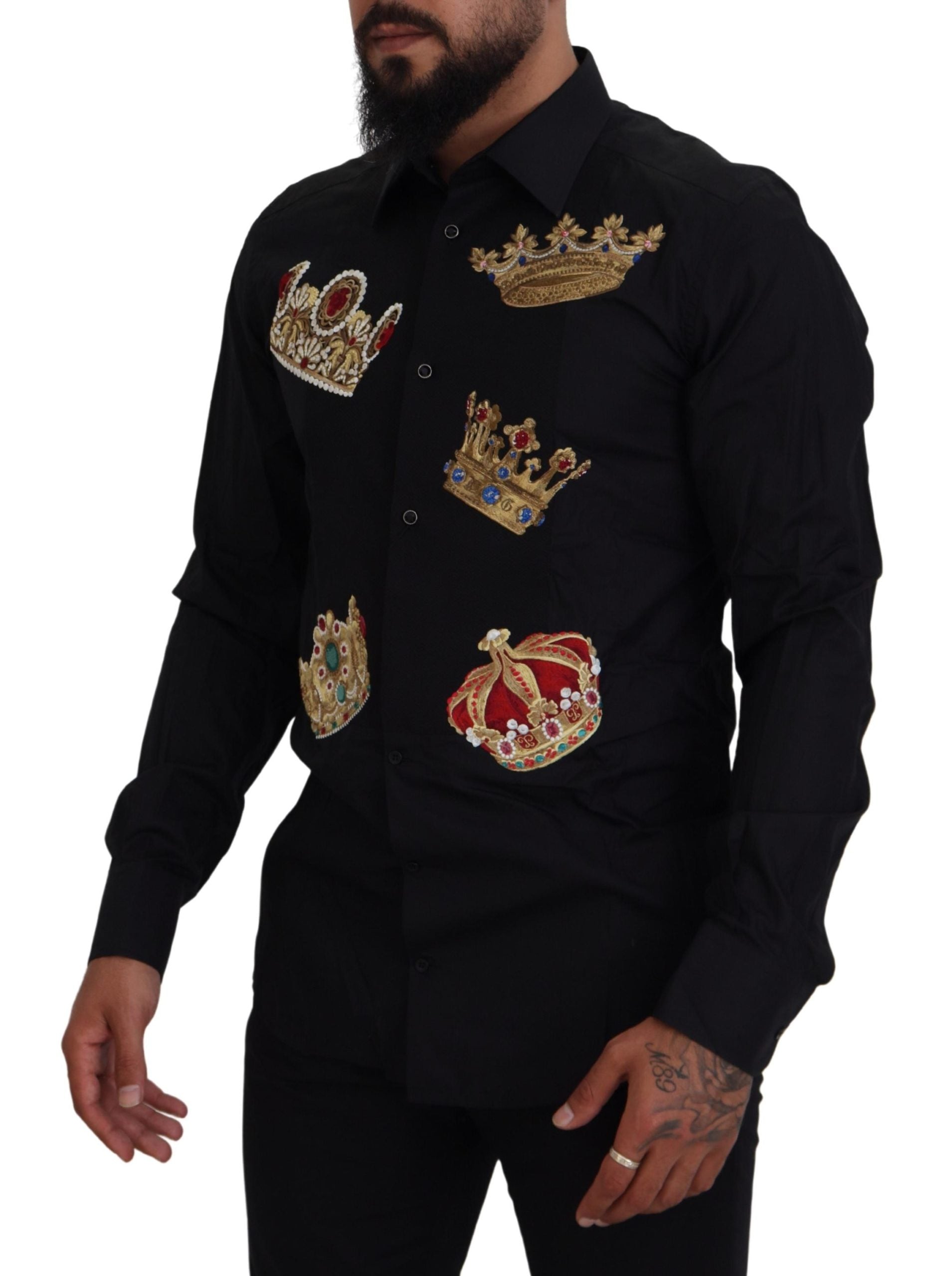 Dolce & Gabbana Black Dress Shirt for Men side view