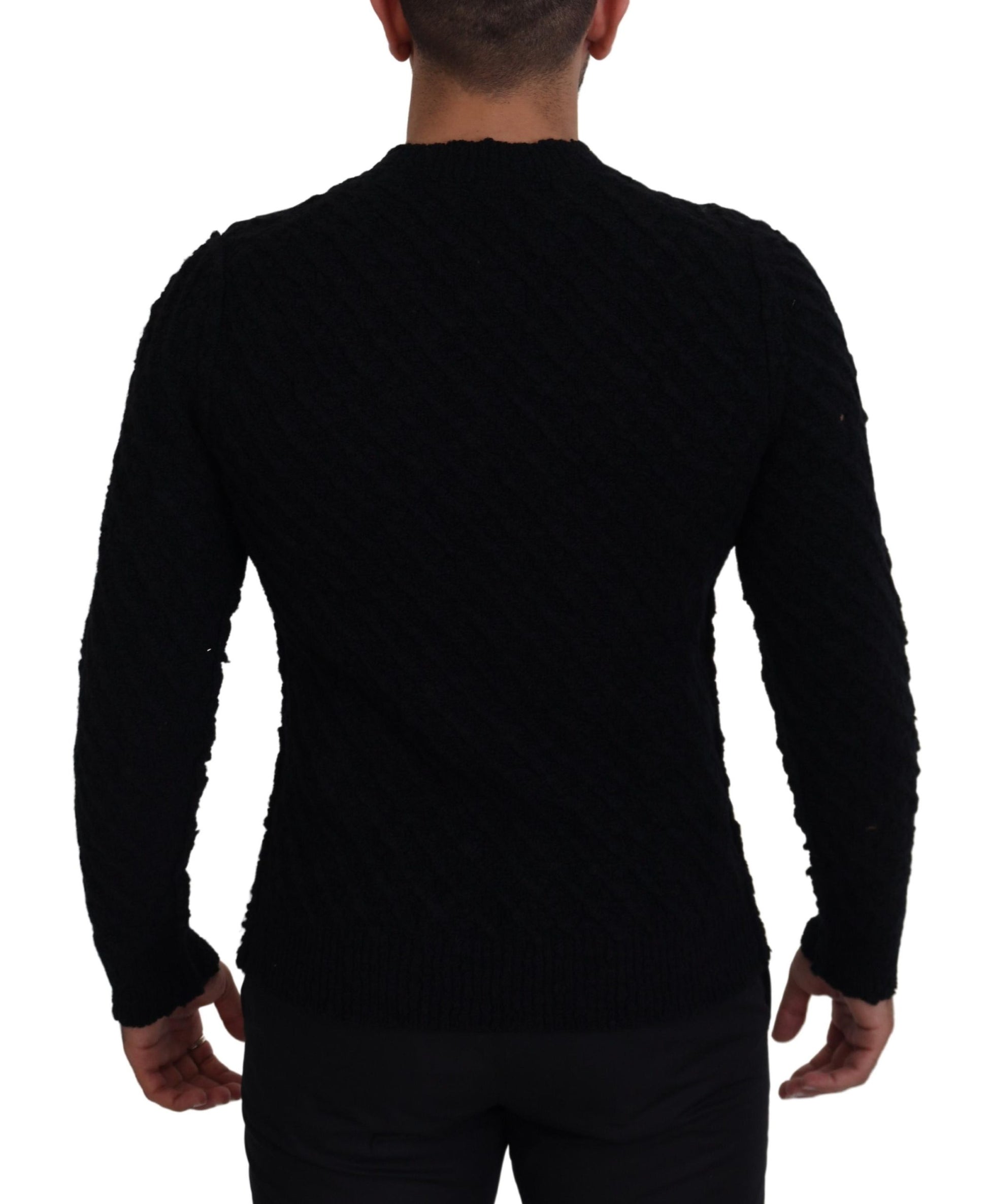 Pull en maille Dolce & Gabbana en laine noire à col en V