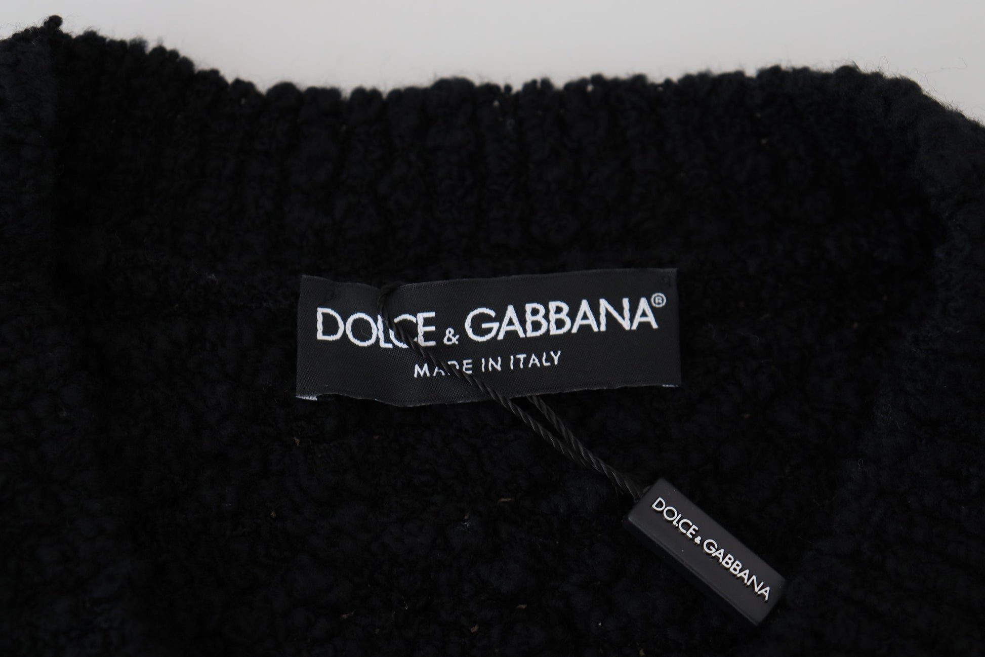 Pull en maille Dolce & Gabbana en laine noire à col en V