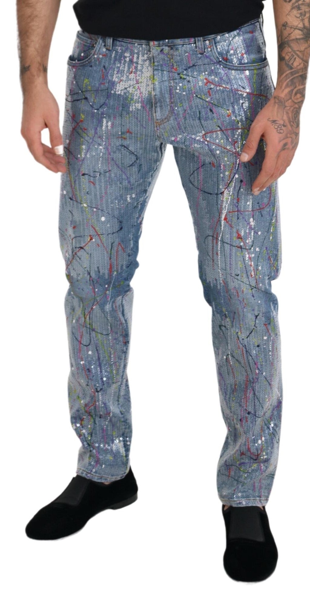 Dolce & Gabbana Blue Tapered Jeans for Men side view