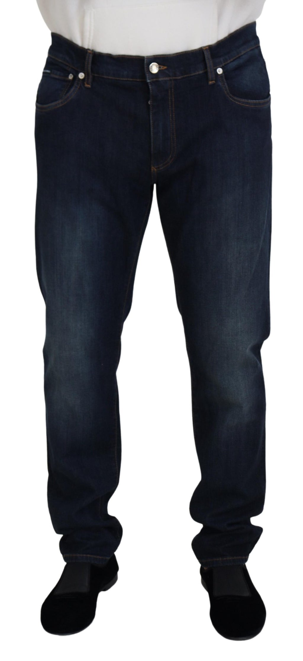 Dolce & Gabbana Blue Straight Leg Jeans for Men
