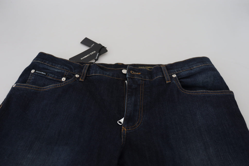 Dolce & Gabbana Blue Straight Leg Jeans for Men side view