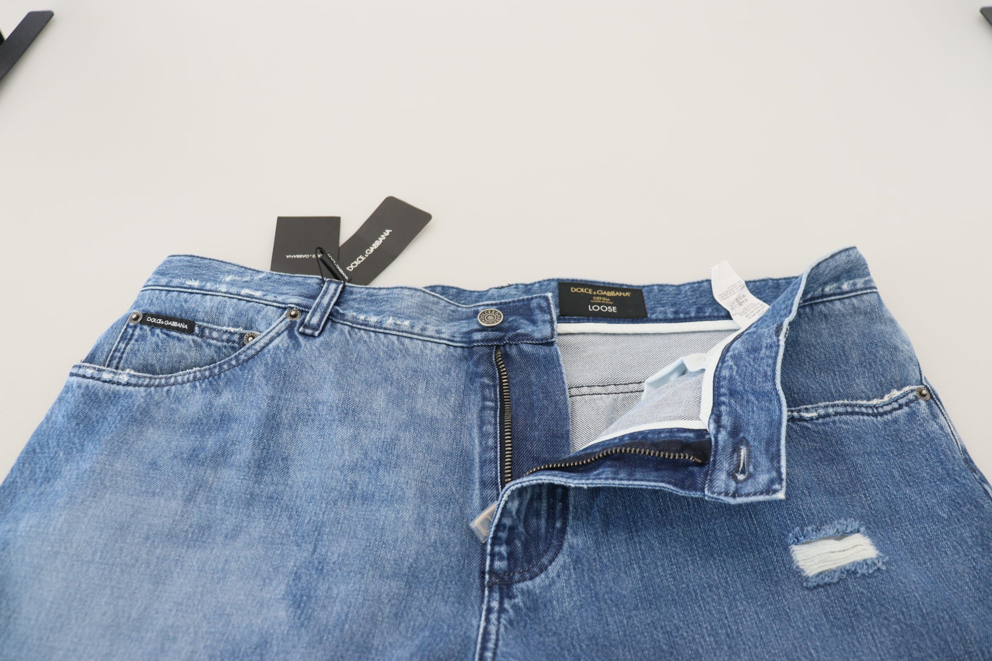 Dolce & Gabbana Blue Tapered Jeans for Men side view