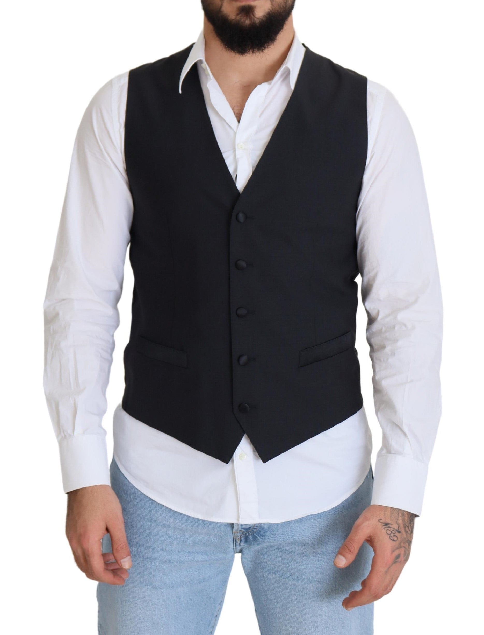 Dolce & Gabbana Black Waistcoats for Men