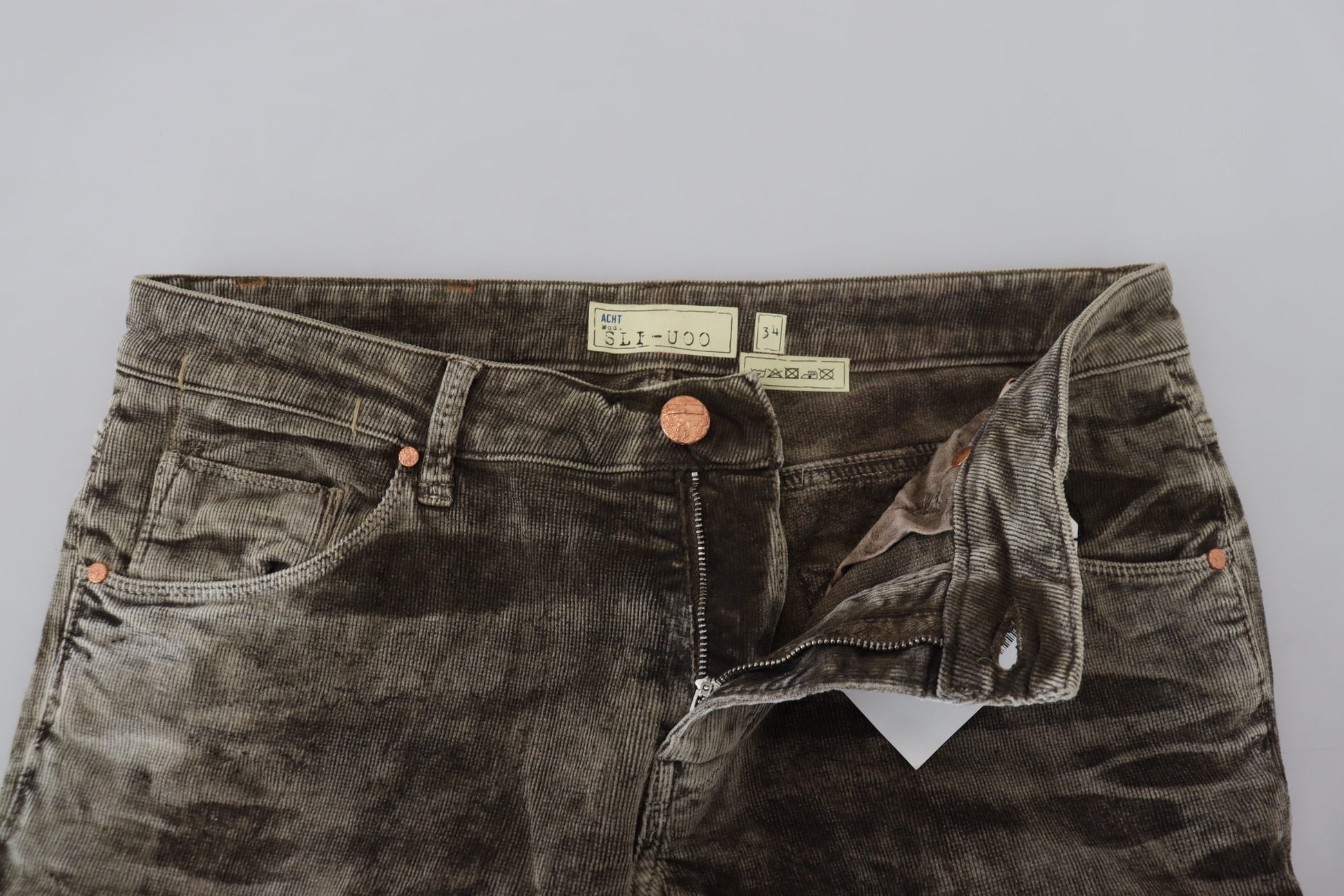 Acht Grey Slim Fit Jeans for Men side view