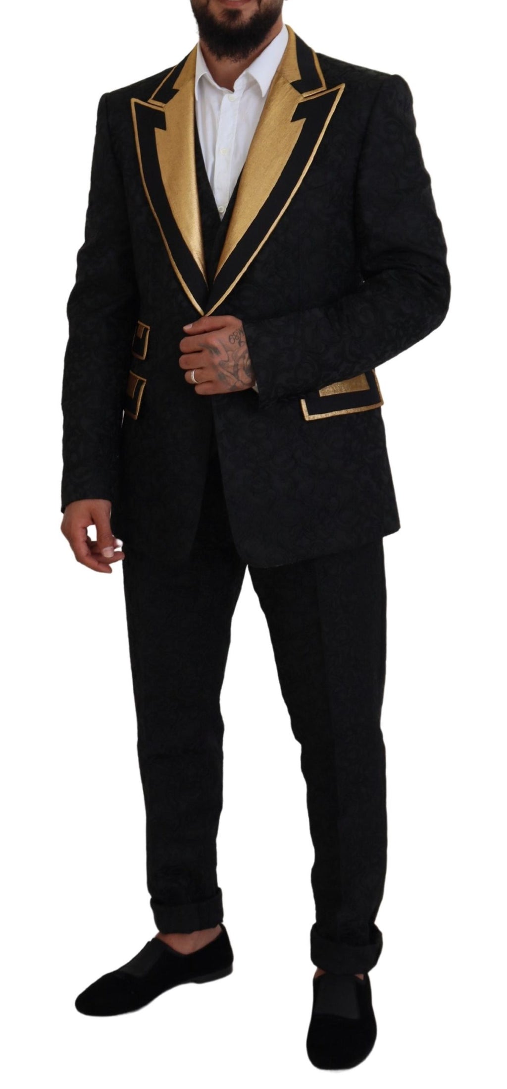 Dolce & Gabbana Black Three Piece Suits for Men detail view