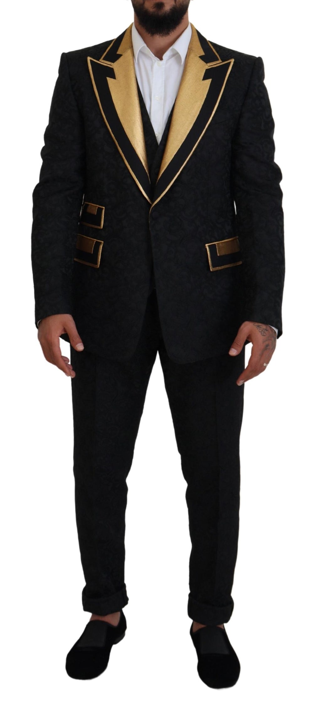 Dolce & Gabbana Black Three Piece Suits for Men