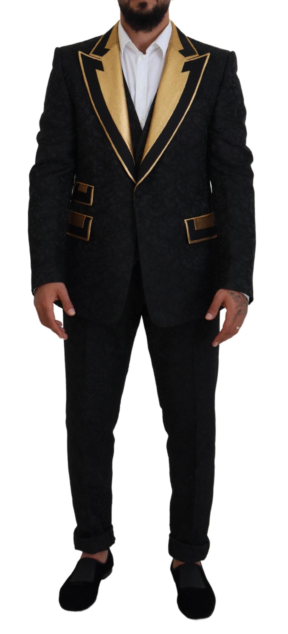 Dolce & Gabbana Black Three Piece Suits for Men