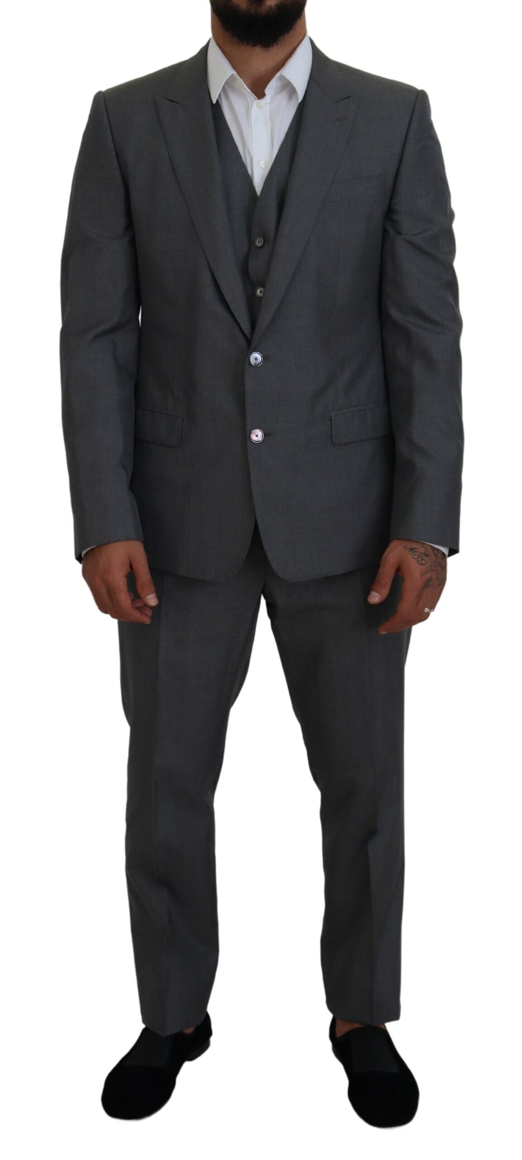 Dolce & Gabbana Grey Three Piece Suits for Men