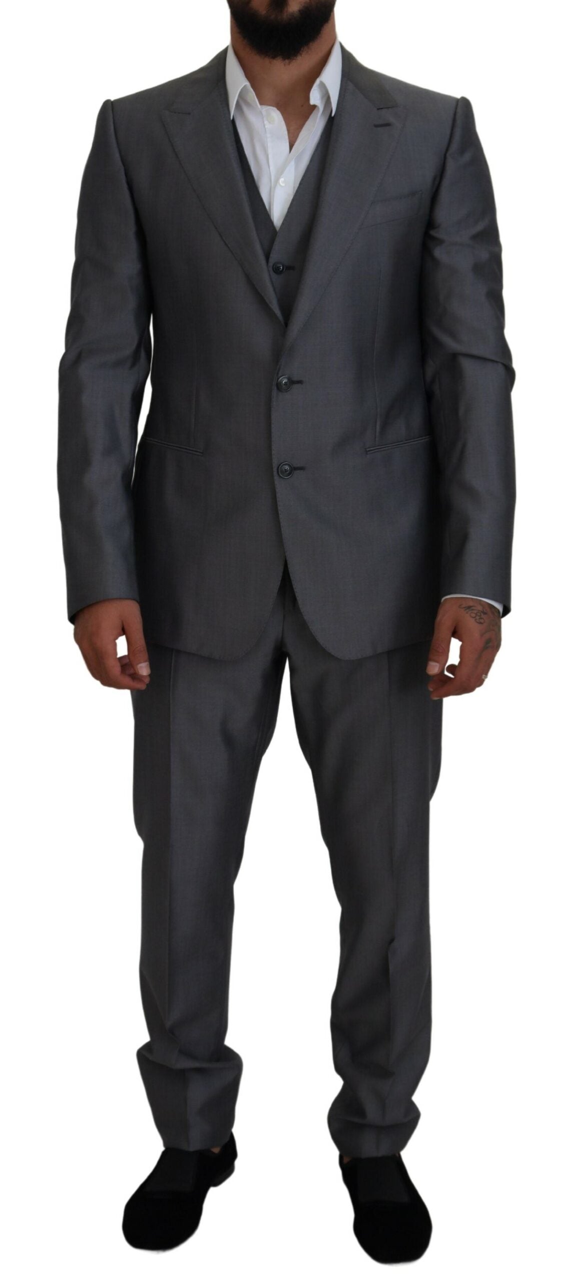 Dolce & Gabbana Grey Three Piece Suits for Men