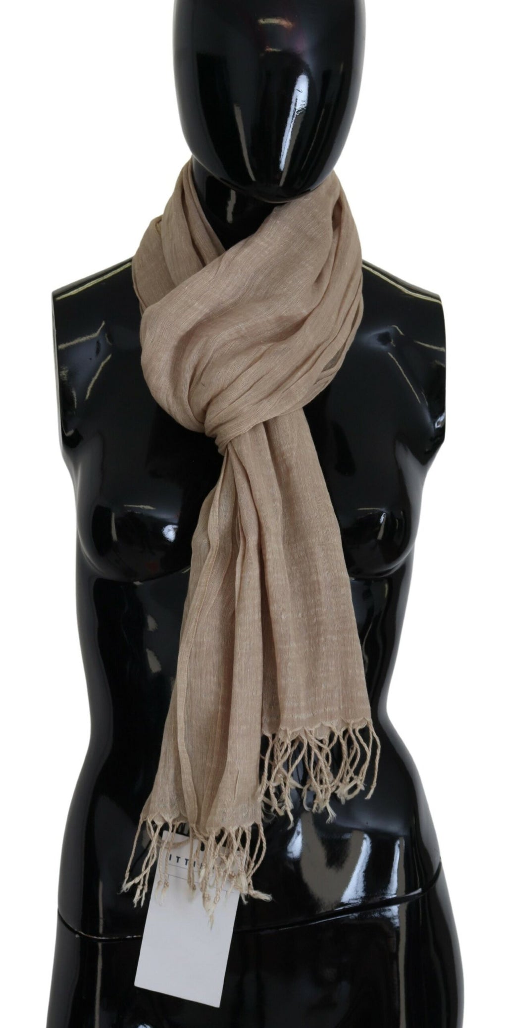 Écharpe en Coton Beige à Franges Foulard Costume National