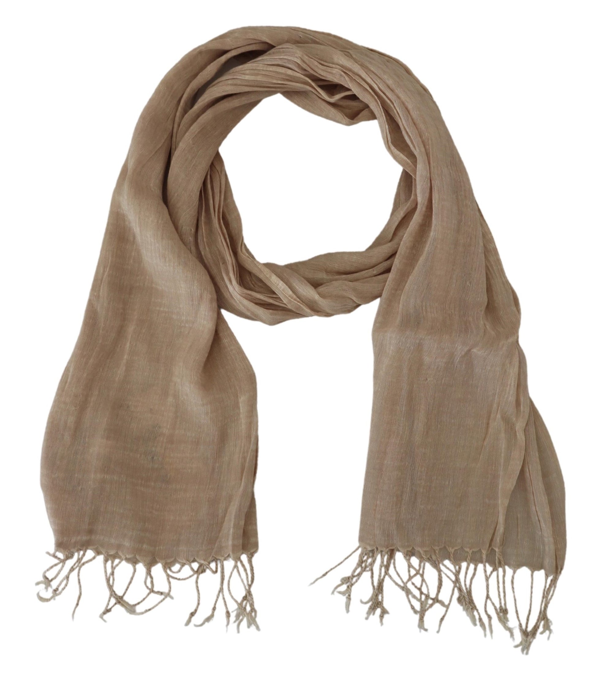 Écharpe en Coton Beige à Franges Foulard Costume National
