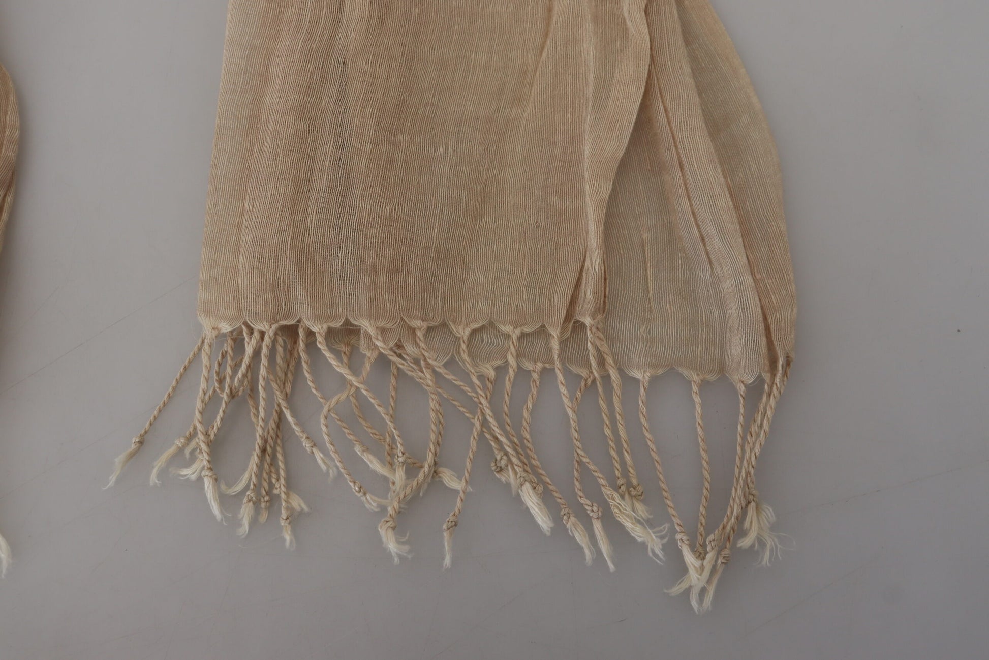 Écharpe en Coton Beige à Franges Foulard Costume National