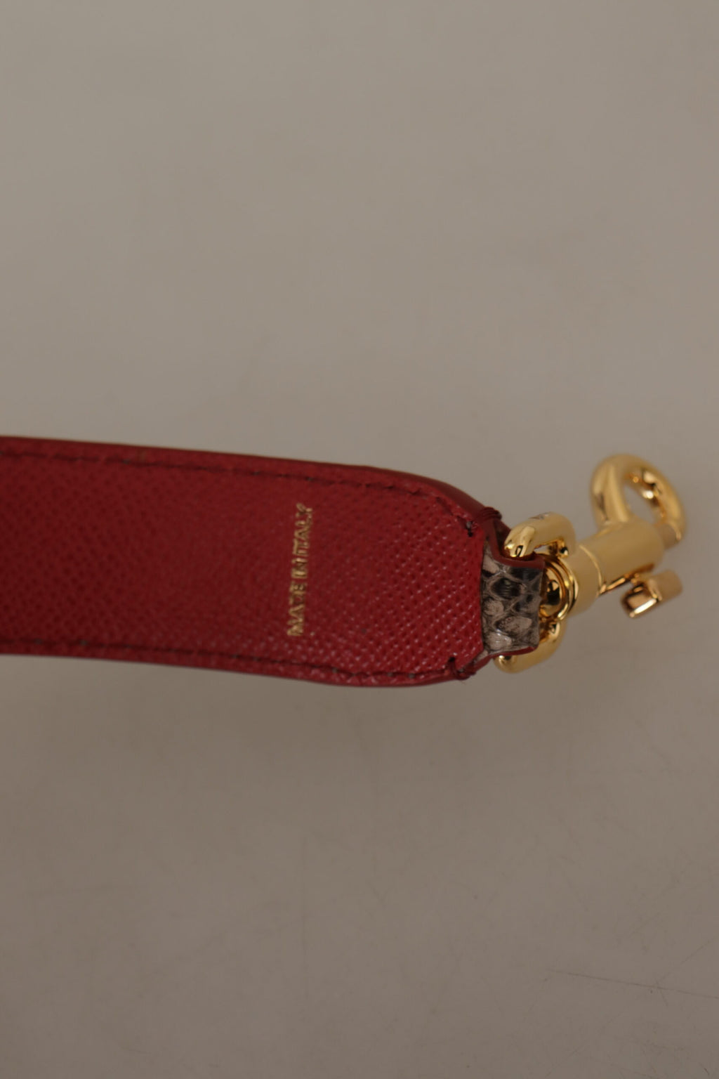 Bandoulière cloutée en cuir de python marron Dolce & Gabbana