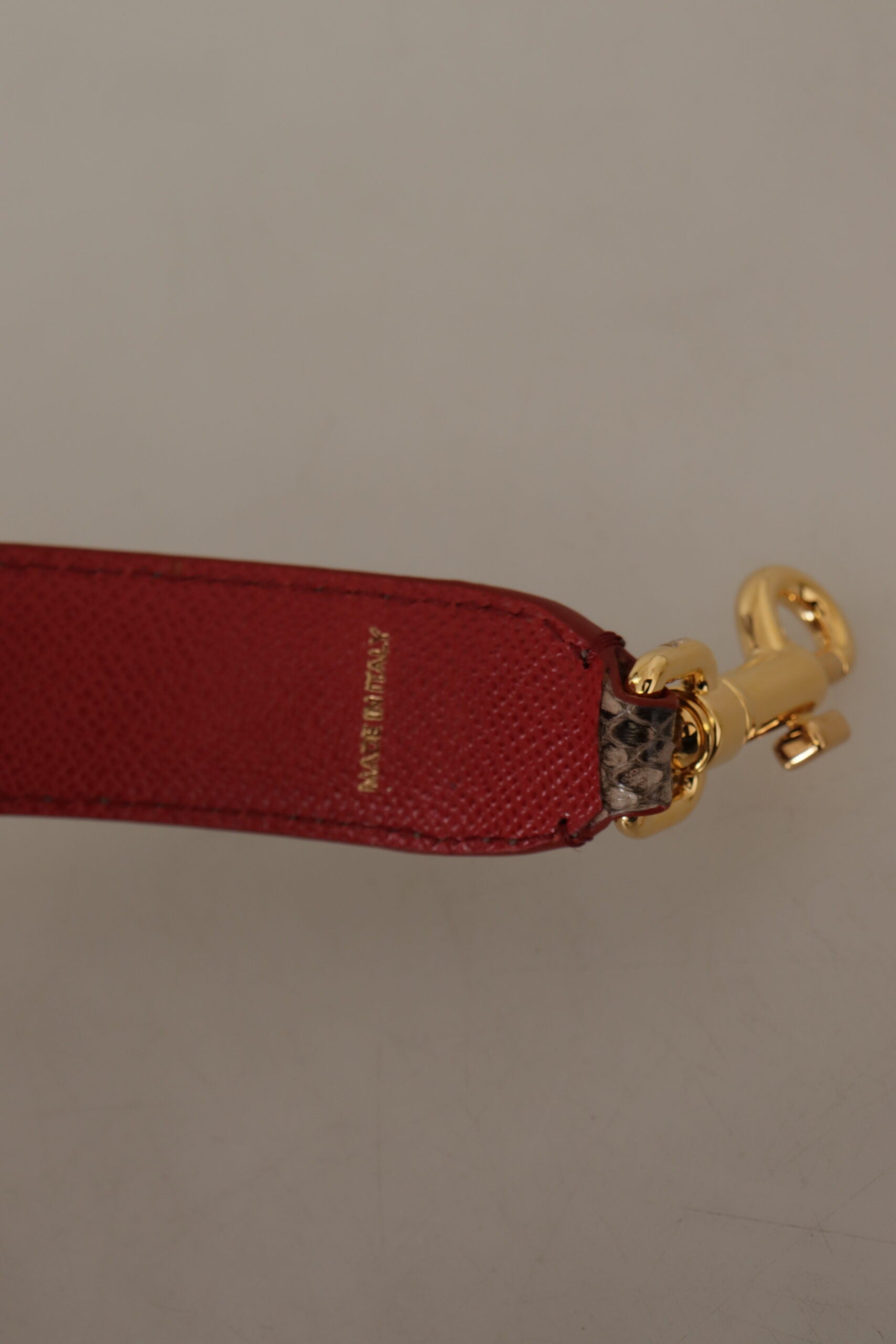 Bandoulière cloutée en cuir de python marron Dolce & Gabbana