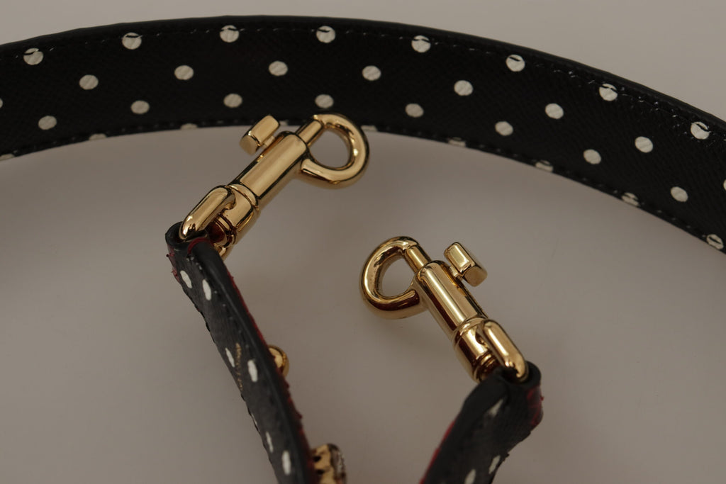 Bandoulière réversible en cuir de python rouge et cristaux Dolce & Gabbana