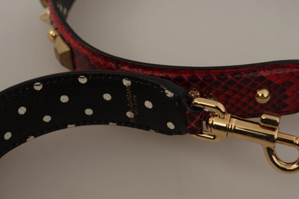 Bandoulière réversible en cuir de python rouge et cristaux Dolce & Gabbana