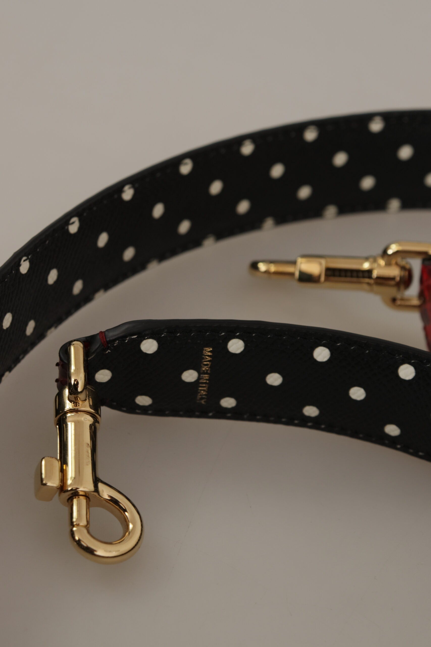 Bandoulière réversible en cuir de python rouge et cristaux Dolce & Gabbana