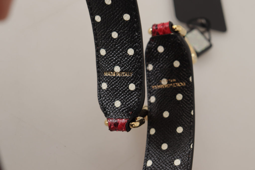 Bandoulière réversible en cuir de python rouge et cristaux Dolce & Gabbana