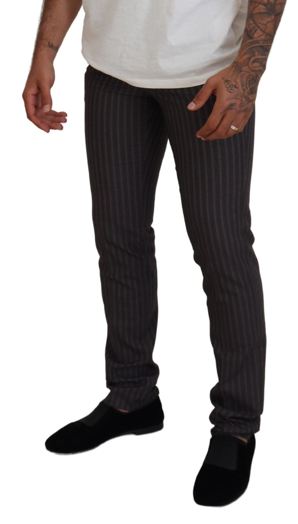 BENCIVENGA Brown Skinny Pants for Men side view