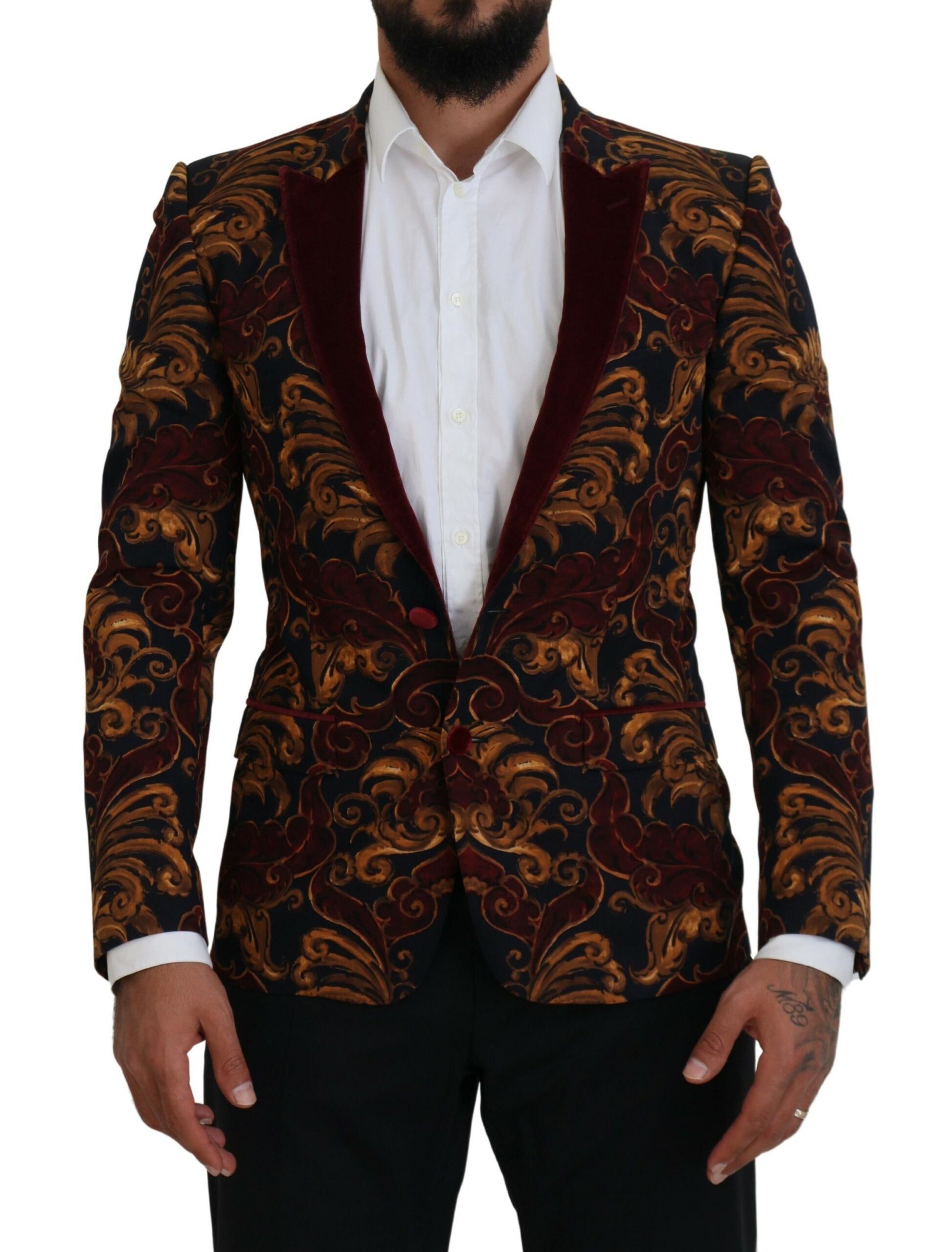 Blazer Martini Dolce & Gabbana multicolore fleuri à simple boutonnage