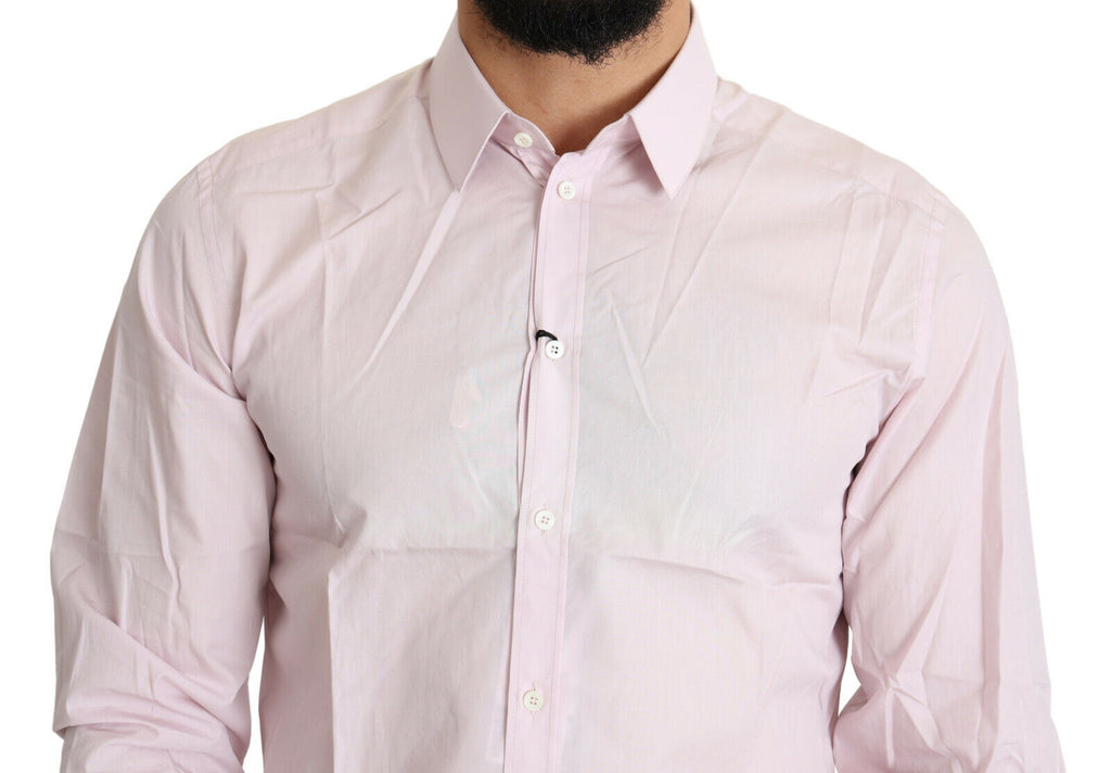 Chemise habillée Dolce & Gabbana en coton rose pâle GOLD
