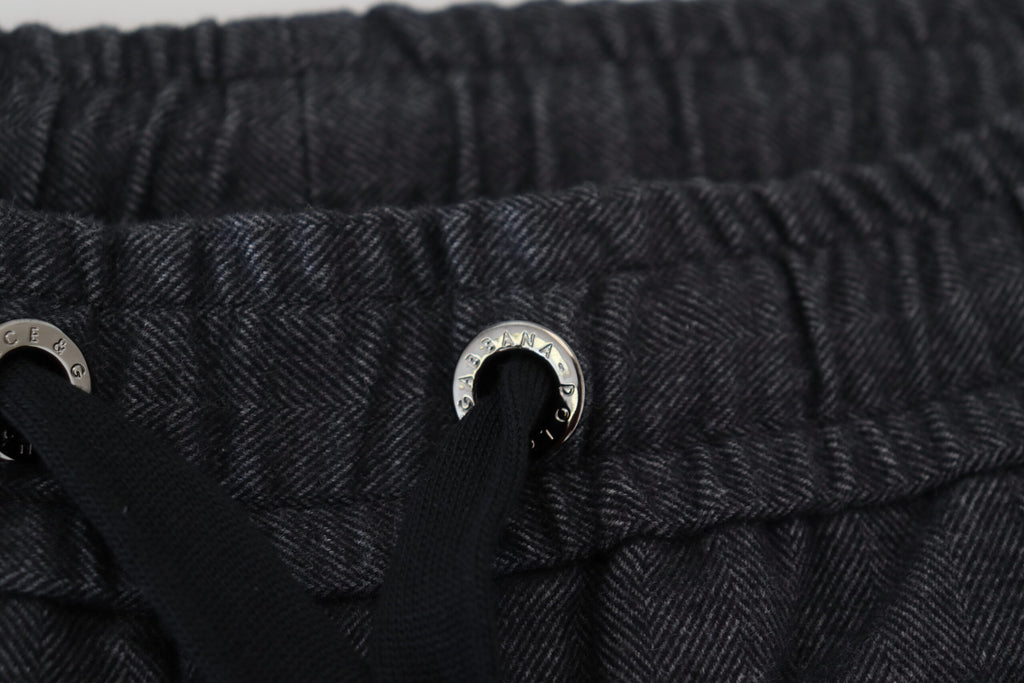 Pantalon fuselé en coton gris Dolce & Gabbana