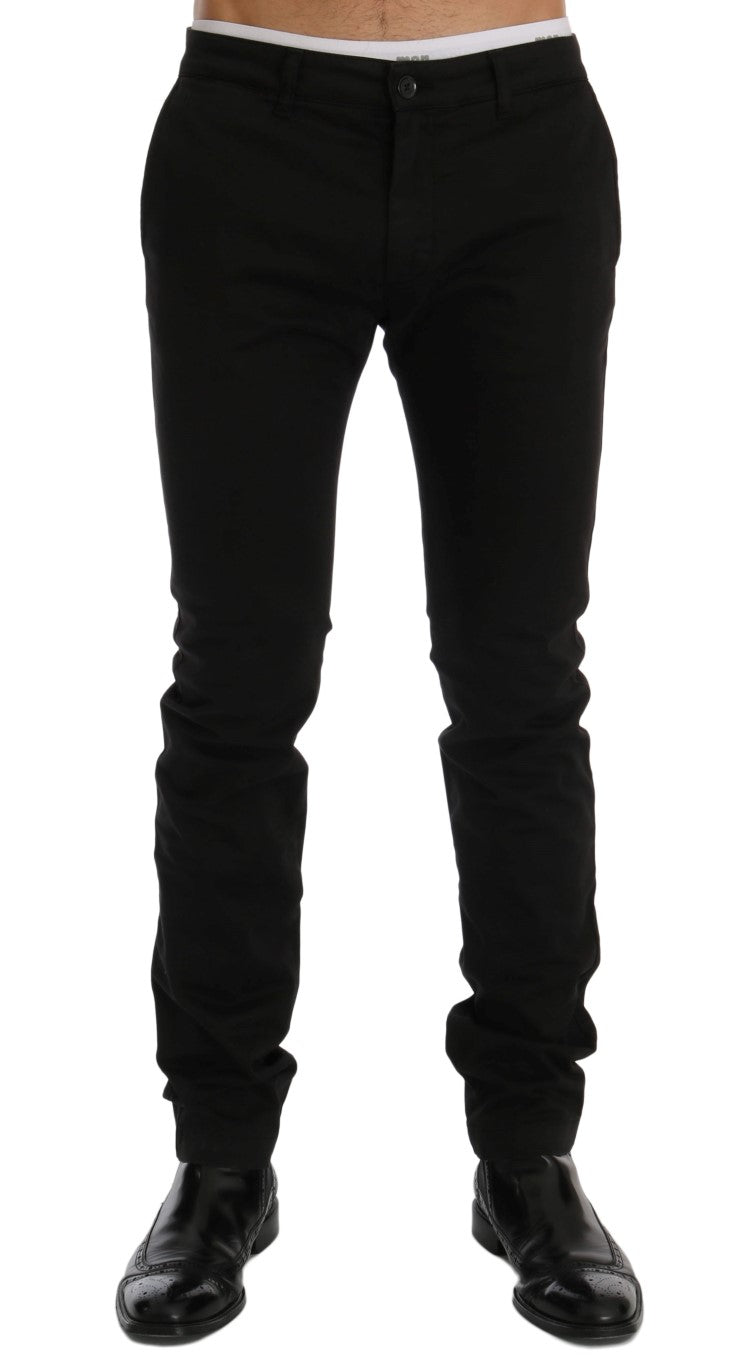 GF Ferre Black Chino Pants for Men