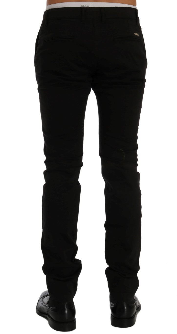 GF Ferre Black Chino Pants for Men detail view