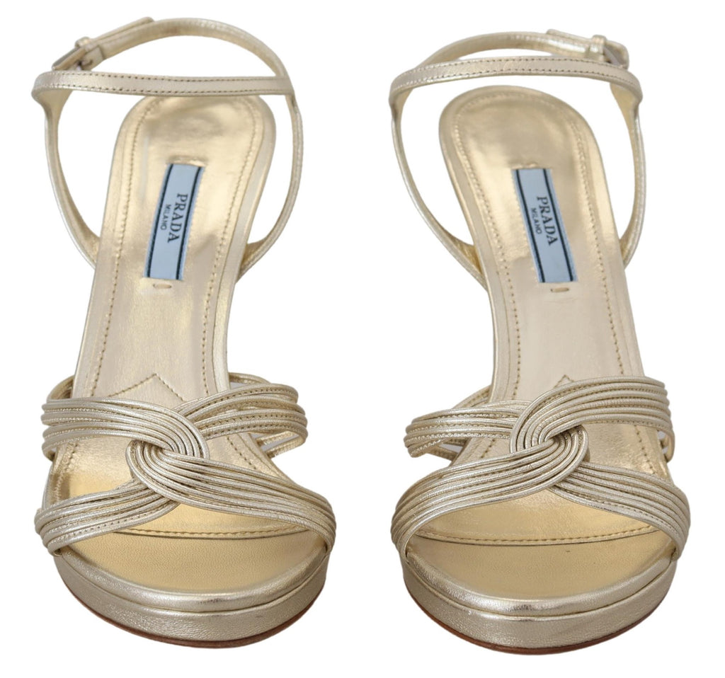 Prada Gold Stiletto Heels for Women side view
