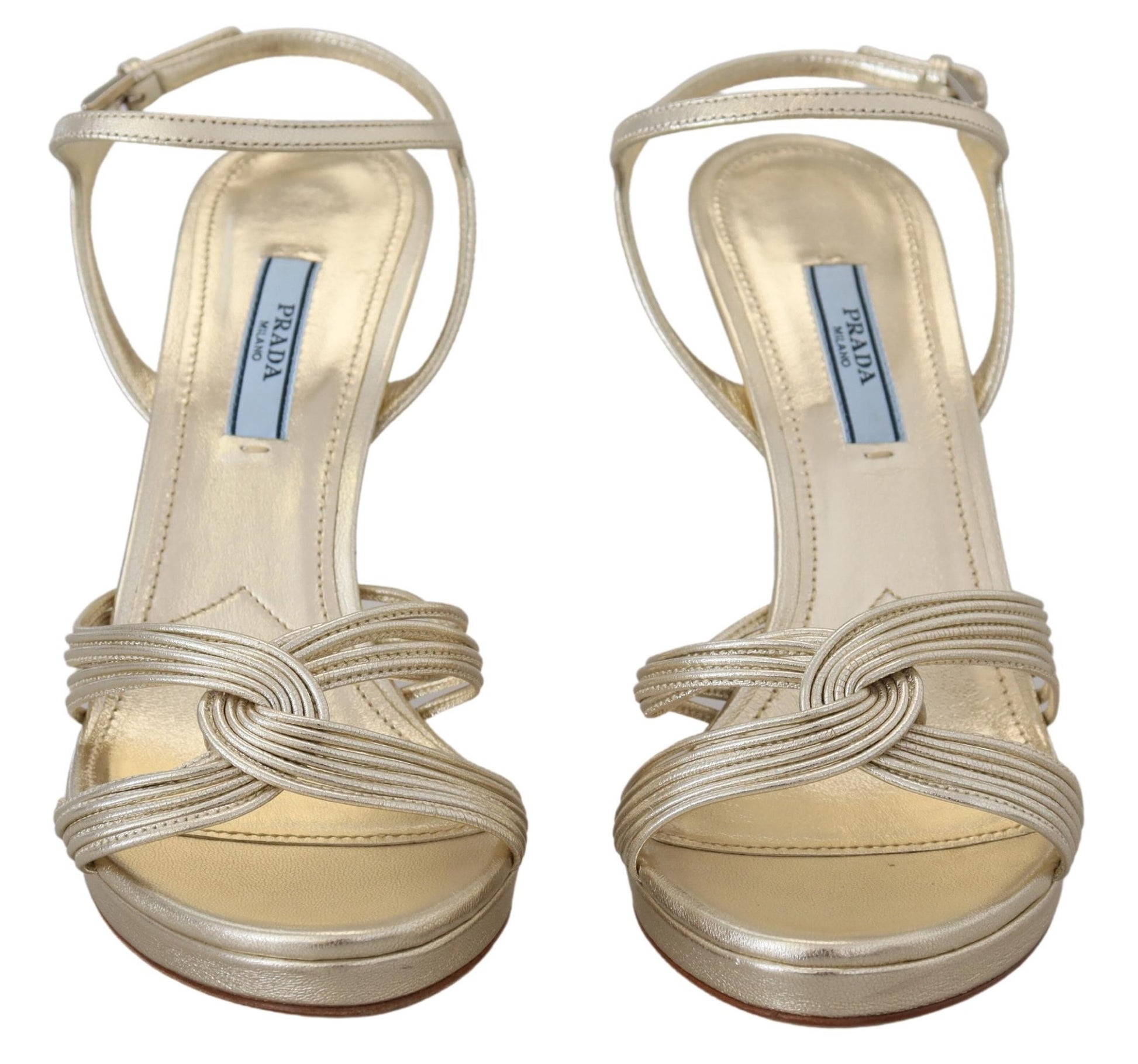 Prada Gold Stiletto Heels for Women side view
