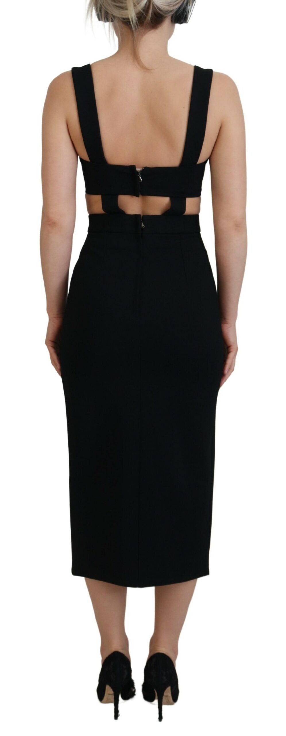 Dolce & Gabbana Black Midi Dress for Women detail view