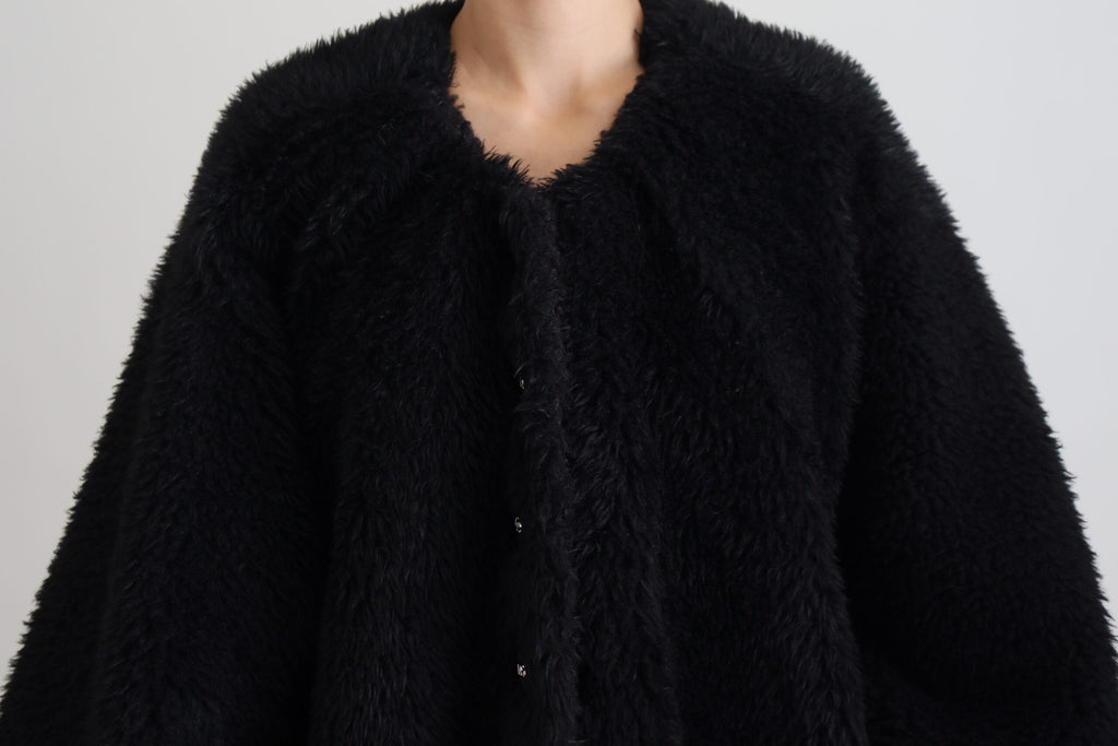Dolce & Gabbana Black Full Length Jacket for Women side view