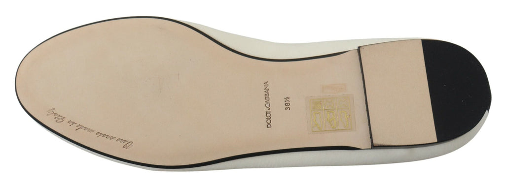 Chaussures plates Dolce & Gabbana en velours blanc