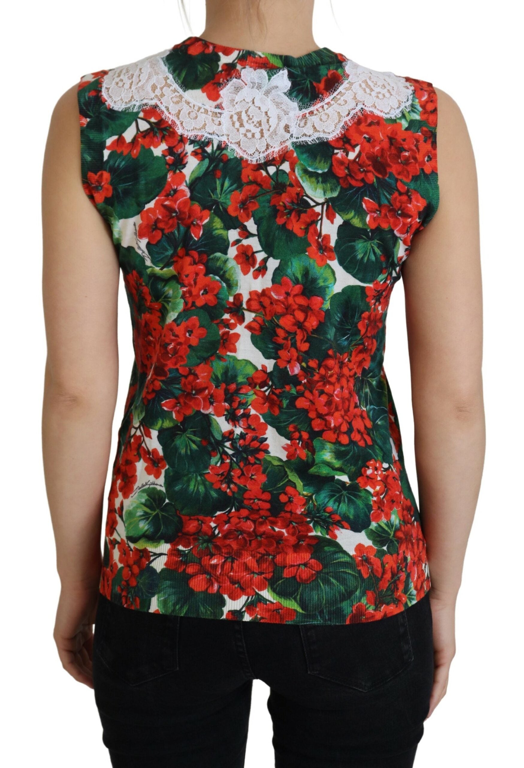 Dolce & Gabbana Multicolor Sleeveless T-Shirt for Women detail view