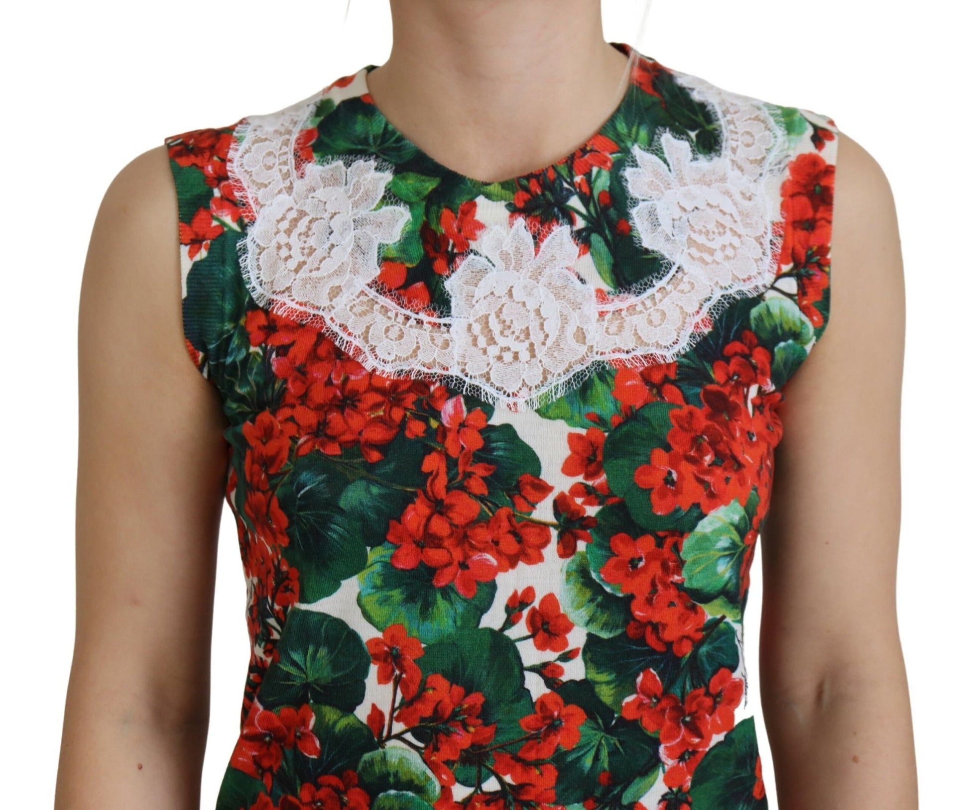 Dolce & Gabbana Multicolor Sleeveless T-Shirt for Women side view