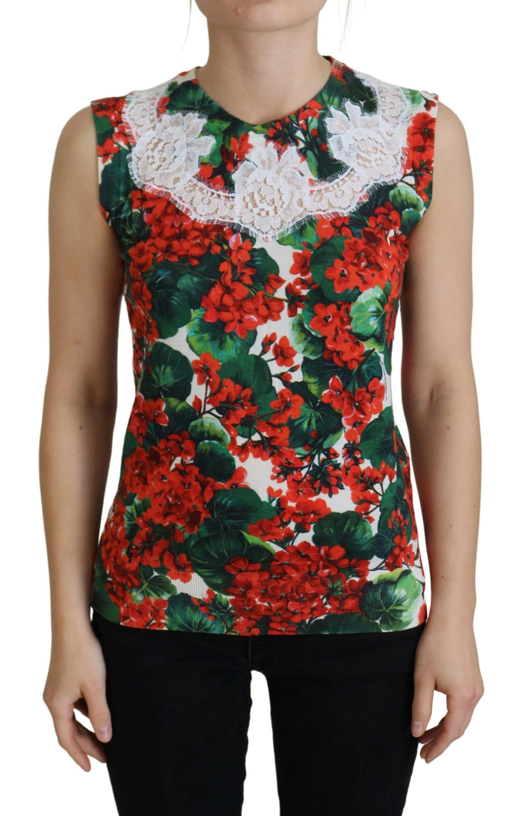 Dolce & Gabbana Multicolor Sleeveless T-Shirt for Women