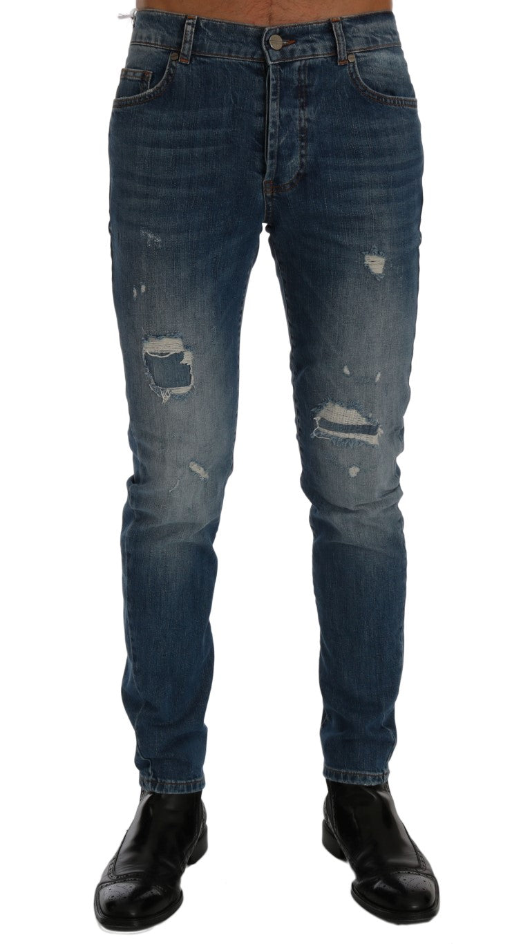 Frankie Morello Blue Slim Fit Jeans for Men